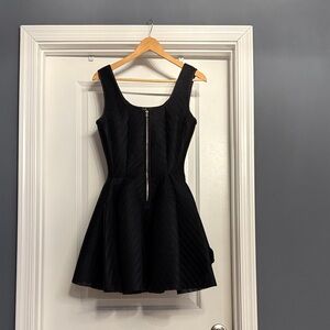 Maje Black Textured Sleeveless Mini Dress
